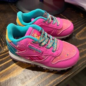 Reebok Kids Little Pony Vibrant Pink and Teal Sneakers